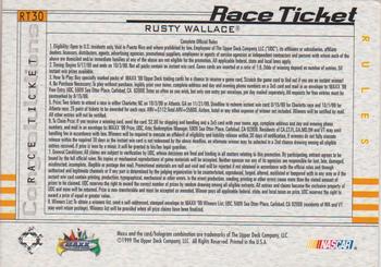1999 Maxx - Race Ticket #RT30 Rusty Wallace's Car Back