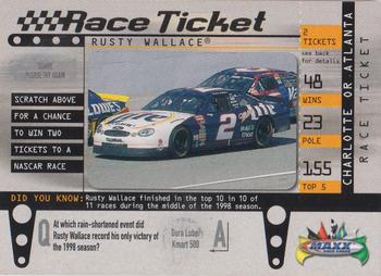 1999 Maxx - Race Ticket #RT30 Rusty Wallace's Car Front