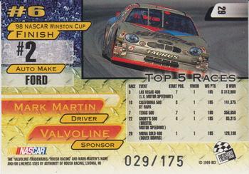 1999 Press Pass - Skidmarks #29 Mark Martin's Car Back