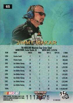 1999 Press Pass - Skidmarks #65 Jimmy Makar Back