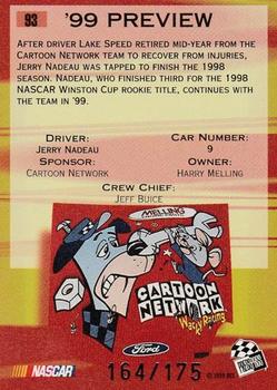 1999 Press Pass - Skidmarks #93 Jerry Nadeau Back