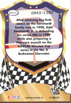 1999 Press Pass Premium - Badge of Honor Reflectors #BH2 Dale Earnhardt Jr. Back