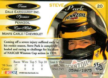 1999 Press Pass Premium - Reflectors #20 Steve Park Back