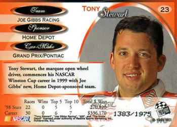 1999 Press Pass Premium - Reflectors #23 Tony Stewart Back