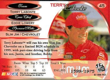 1999 Press Pass Premium - Reflectors #45 Terry Labonte Back