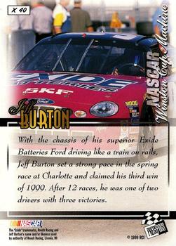 1999 Press Pass VIP - Explosives #X 40 Jeff Burton's Car Back
