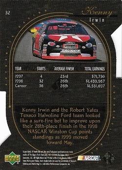 1999 SP Authentic - Overdrive #32 Kenny Irwin's Car Back