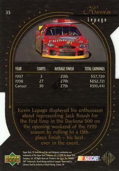 1999 SP Authentic - Overdrive #35 Kevin Lepage's Car Back