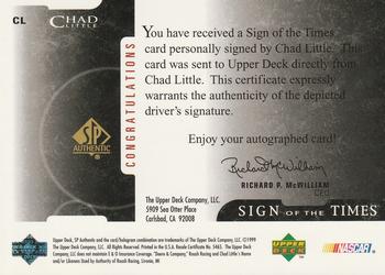 1999 SP Authentic - Sign of the Times #CL Chad Little Back