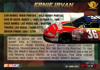 1999 Wheels High Gear - First Gear #71 Ernie Irvan's Car Back
