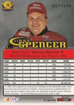 1999 Wheels High Gear - MPH #14 Jimmy Spencer Back