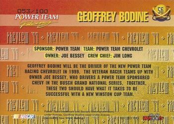 1999 Wheels High Gear - MPH #56 Geoffrey Bodine Back