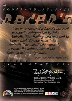 2000 Maxx - Racer's Ink #JA John Andretti Back