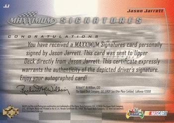 2000 Maxximum - Signatures #JJ Jason Jarrett Back