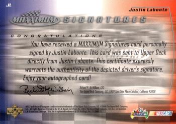 2000 Maxximum - Signatures #JL Justin Labonte Back