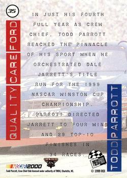 2000 Press Pass - Millennium #35 Todd Parrott Back