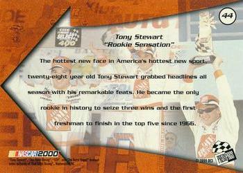 2000 Press Pass - Millennium #44 Tony Stewart Back