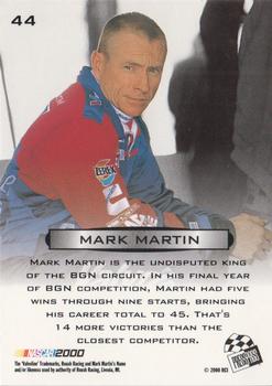 2000 Press Pass Optima - Platinum #44 Mark Martin Back