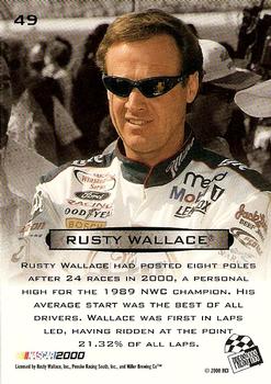 2000 Press Pass Optima - Platinum #49 Rusty Wallace Back