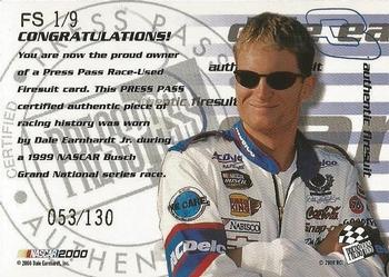 2000 Press Pass Premium - Race Used Firesuit #FS 1 Dale Earnhardt Jr. Back