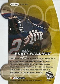 2000 Press Pass Stealth - Fusion Red Hot #FS 7 Rusty Wallace Back