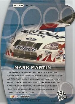 2000 Press Pass Stealth - Fusion Red Hot #FS 12 Mark Martin Back