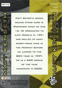 2000 Press Pass Stealth - Profile #PR 7 Matt Kenseth Back