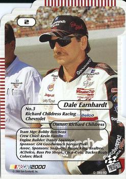 2000 Press Pass Trackside - Die Cuts #2 Dale Earnhardt Back