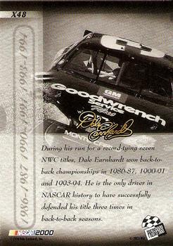 2000 Press Pass VIP - Explosives #X48 Dale Earnhardt's Car Back