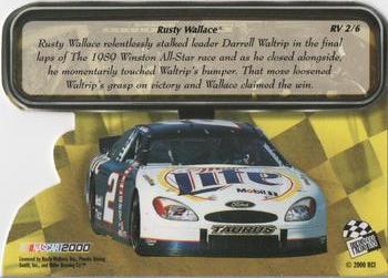 2000 Press Pass VIP - Rear View Mirror Explosives Laser Die Cuts #RV 2 Rusty Wallace Back