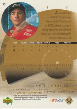 2000 SP Authentic - Overdrive Gold #39 Jimmie Johnson Back