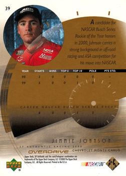 2000 SP Authentic - Overdrive Silver #39 Jimmie Johnson Back