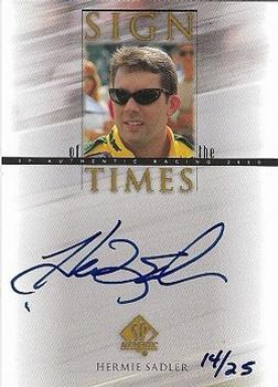 2000 SP Authentic - Sign of the Times Gold #HE Hermie Sadler Front
