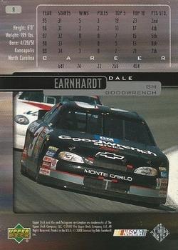 2000 Upper Deck Victory Circle - UD Exclusives Level 1 Silver #9 Dale Earnhardt Back