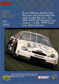 2000 Upper Deck Victory Circle - UD Exclusives Level 1 Silver #71 Rusty Wallace Back