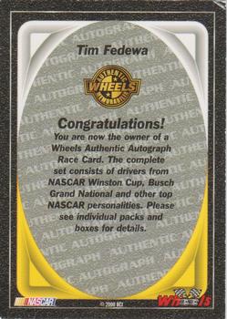 2000 Wheels High Gear - Autographs #NNO Tim Fedewa Back