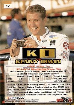 2000 Wheels High Gear - First Gear #17 Kenny Irwin Back