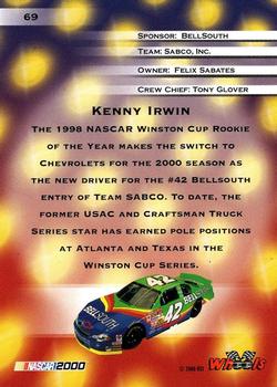 2000 Wheels High Gear - First Gear #69 Kenny Irwin Back