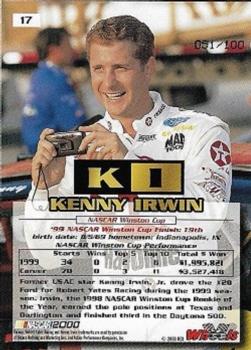 2000 Wheels High Gear - MPH #17 Kenny Irwin Back