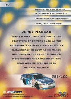2000 Wheels High Gear - MPH #67 Jerry Nadeau Back
