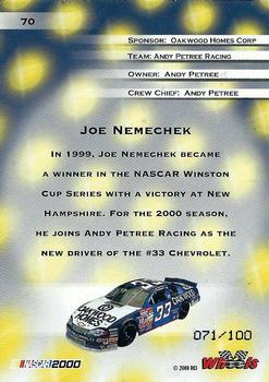 2000 Wheels High Gear - MPH #70 Joe Nemechek Back
