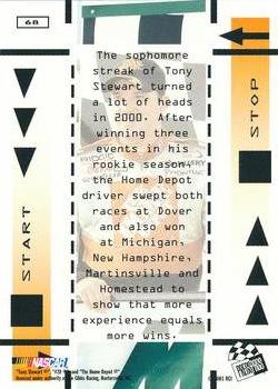 2001 Press Pass - Millennium #68 Tony Stewart Back
