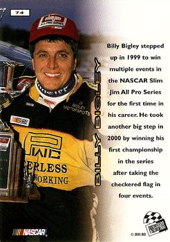 2001 Press Pass - Millennium #74 Billy Bigley Jr. Back