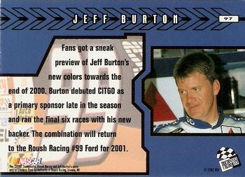 2001 Press Pass - Millennium #97 Jeff Burton Back