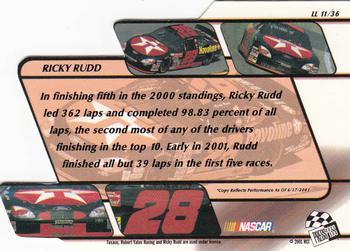 2001 Press Pass Stealth - Lap Leaders #LL 11 Ricky Rudd Back