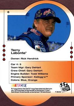 2001 Press Pass Trackside - Die Cuts #6 Terry Labonte Back