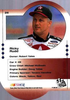 2001 Press Pass Trackside - Die Cuts #26 Ricky Rudd Back