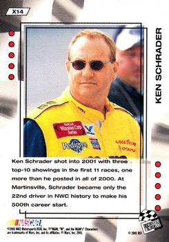 2001 Press Pass VIP - Explosives #X14 Ken Schrader Back