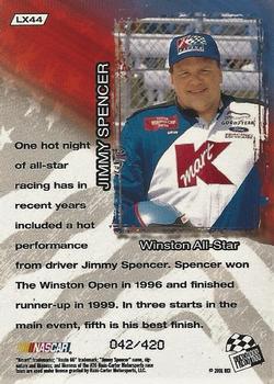 2001 Press Pass VIP - Laser Explosive #LX44 Jimmy Spencer Back