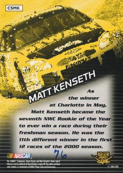 2001 Wheels High Gear - Custom Shop Prizes #CSMK Matt Kenseth Back